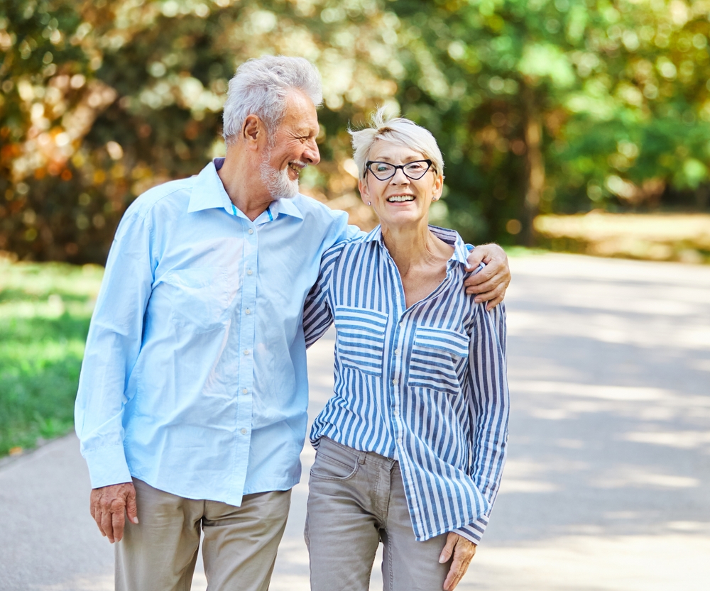 Elderly couple happy and healthy