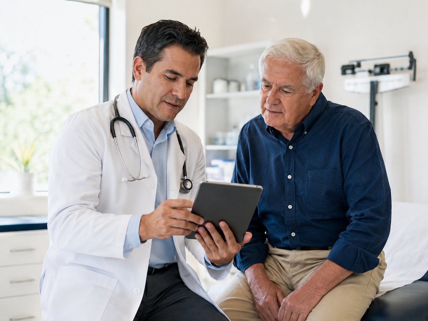 doctor discussing symptoms with patient