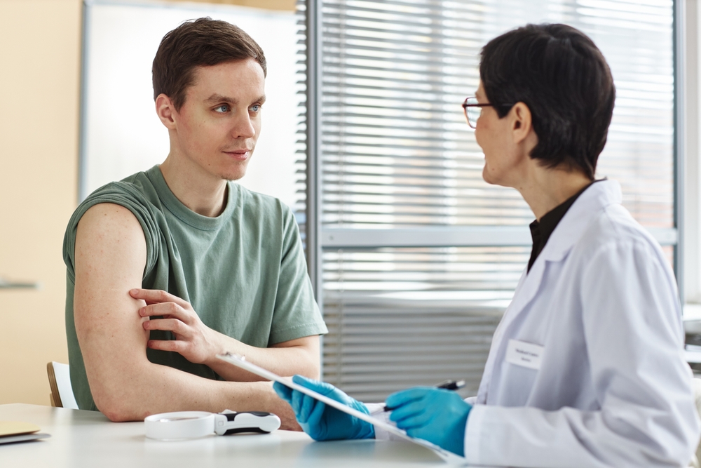 Man having an allergy consultation with a Townsen Physician Group doctor in Houston