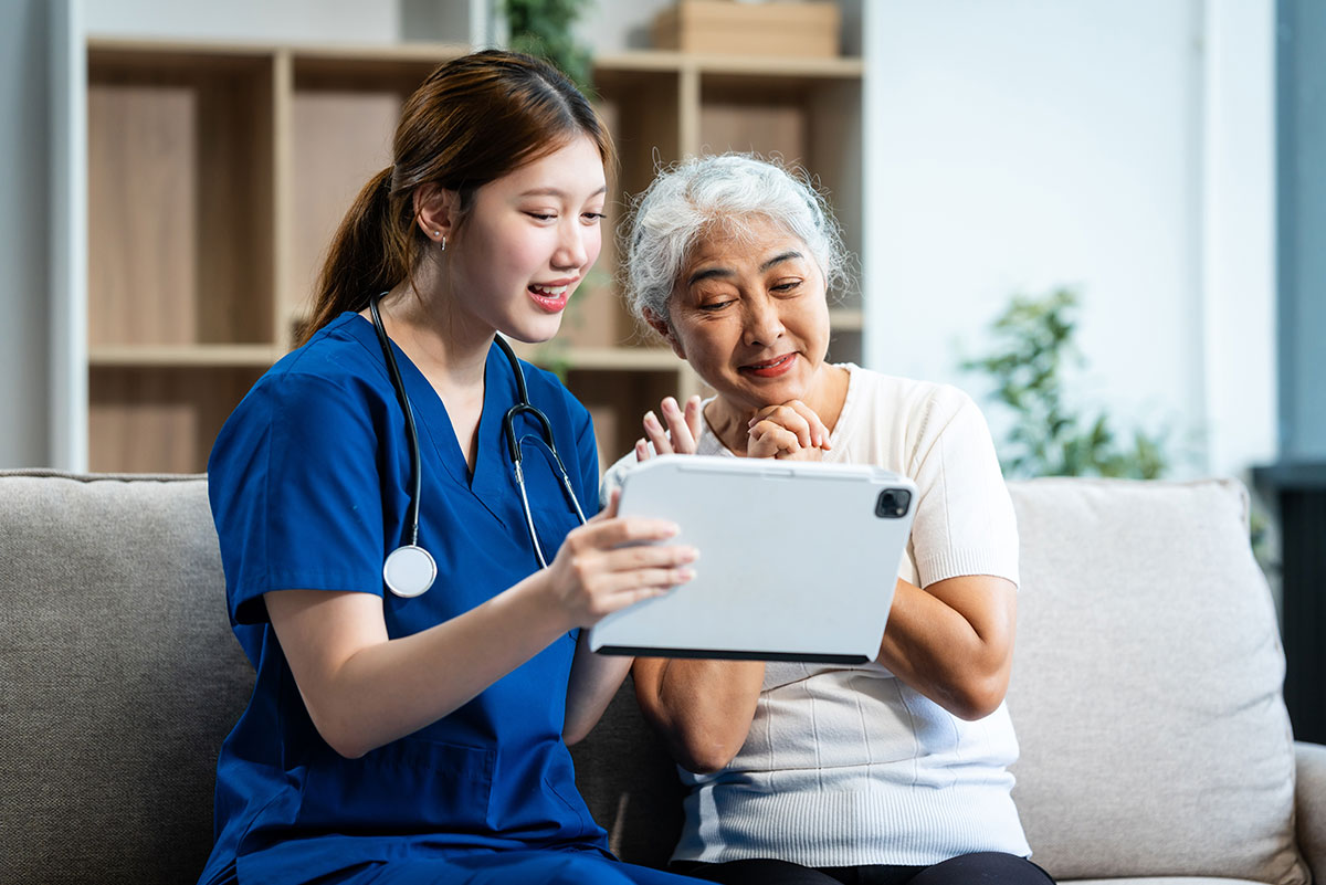 female doctor comforting woman patient