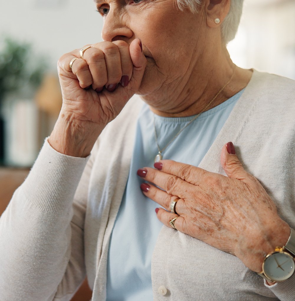 Elderly Woman Coughing