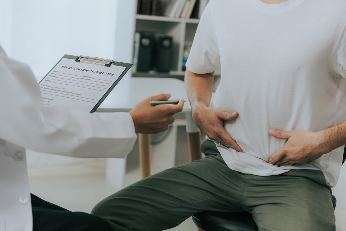 Patient meeting a physician before a specialist referral at Townsen Physician Group in Houston
