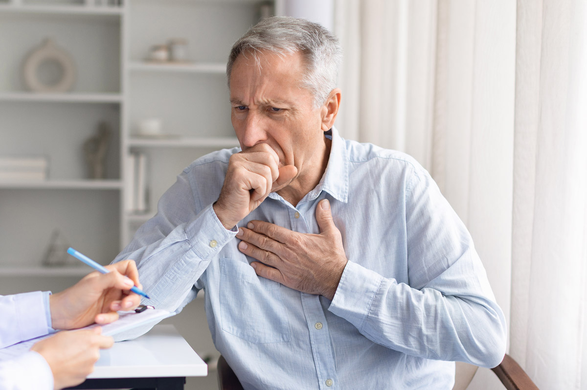 Older adult patient seen for cold and flu symptoms at Townsen Physician Group in Houston