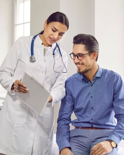Female Doctor Showing Results to Patient